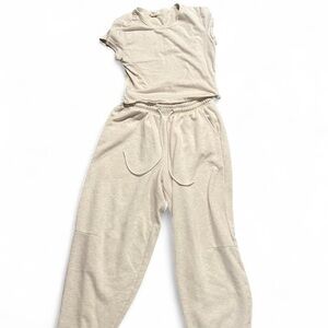 Women's Cream Jogger Set